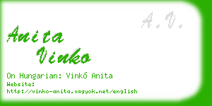 anita vinko business card