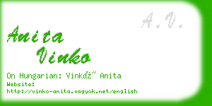 anita vinko business card